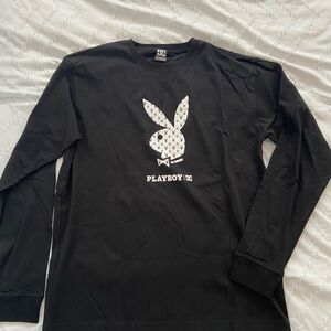 PLAYBOY and Dolce collab: Black and White long sleeved Graphic Tee